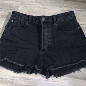 Black jean shorts